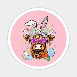 Highland Cow Easter Day Magnet